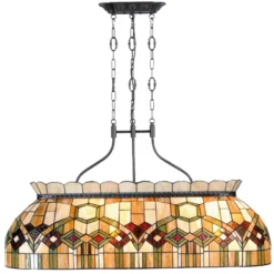115 cm lange Pendelleuchte Saavik - Tiffany-Stil