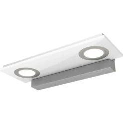 Zweiflammige LED-Wandleuchte Pano, weiß