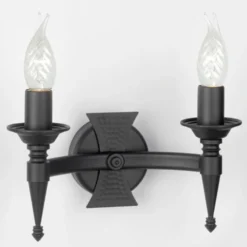 Zweiflammige Wandleuchte SAXON schwarz